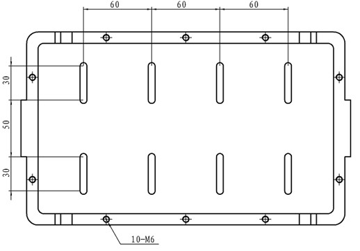 圖一 轉(zhuǎn)臺橫滾框連接尺寸圖